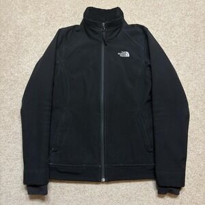 The North Face Jacket Womens Small Black Softshell Fleece Lined Full Zip Outdoor